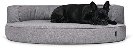 Mypado Hundebett Atlanta Silverline Liegefläche Schaumstoffflocken-Polyesterwatte-Mix (130 x 110, grau)