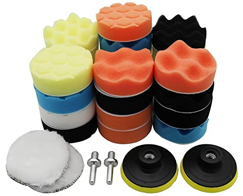 31Pcs Autopflege Wachsen Polieren Polieren Pads Schwamm Kit Wolle Polieren Wachsen Polieren Pads Kit