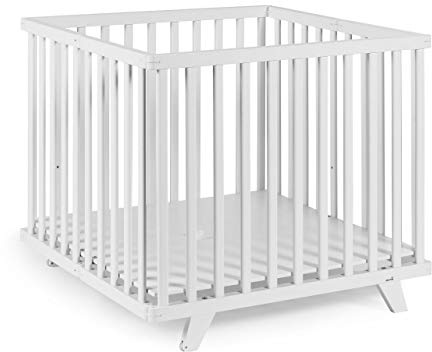 Geuther Laufstall Lasse - Laufgitteraus Holz in Weiß Größe: 97 cm x 97 cm, 2258 WE