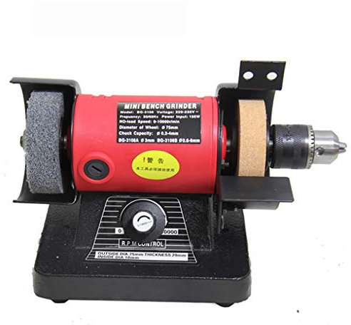 Toplionace Multifunktionsschleifer Polierer Tischpoliermaschine Stufenlose Puffer & Polierer 10000 RPM 220V (B)