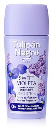 Tulipán Negro Desodorante Stick Sweet Violeta 60 ml, Sin Sales de Aluminio, Sudor Controlado