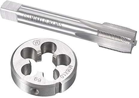 sourcing map Gewindebohrer Schneideisen Set M16 x 1mm, Gewindeschneider Schneideisen Set mit Legierungswerkzeug