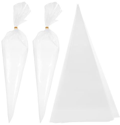 VILLCASE Grout Masonry Bag: 50pcs Vinyl Piping Cement Bag Heavy Duty Tear Resistant Puncture Tip Grout Mortar Pouch for Building Tools (White)