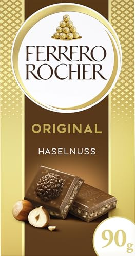 Ferrero Rocher Tafel - Original Milchschokolade mit Haselnuss – Muttertagsgeschenk, Vatertagsgeschenk – 1 x 90 g Schokoladentafel
