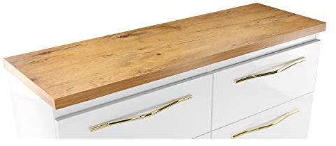 paplinskimoebel Lavabo encimera para lavabo, 120 x 40 x 3,6 cm, colores a elegir, blanco y negro, aspecto de roble mate (roble Lancelot mate)