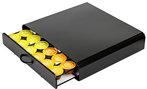 EXZACT Schubladen für Kaffeekapseln kompatibel mit Dolce Gusto Kapseln Kapazität 40 Kaffeekapsel Aufbewahrung – Maschinenständer 2-in-1, matte Oberfläche