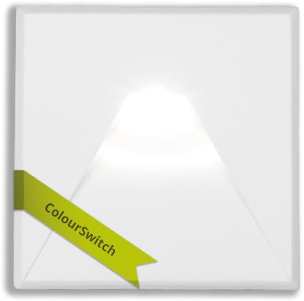 INNOVATE LED Einbaustrahler 230V IP44 Eckig-Kegel ColourSwitch Weiß | Treppenbeleuchtung Wandleuchte Innen & LED Strahler Außen I Indirekte Beleuchtung Unterputzdose Garten Terrasse Treppe