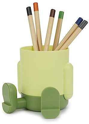 balvi Stiftehalter Mr. Sitty Farbe Grün Farbiges und originelles Design mit zwei Fächern Kunststoff
