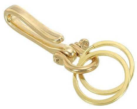 PATIKIL Portachiavi a forma di U, gancio a uncino, lungo 2 pollici, in ottone massiccio, per cintura, portachiavi, portafoglio, catena da tasca