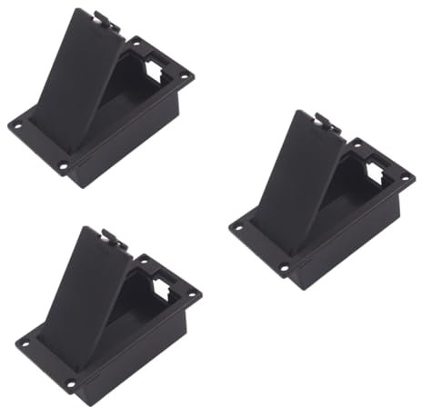 OSALADI 3pièces Boîtier De Pile pour Guitare Et Basse Accessoire De Remplacement Pratique Montable à Plat Noir