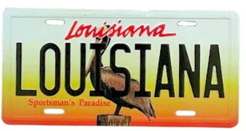 Small Louisiana License Plate Magnet, Collectible State Souvenir Accessory, 3.5 x 1.75 Inches