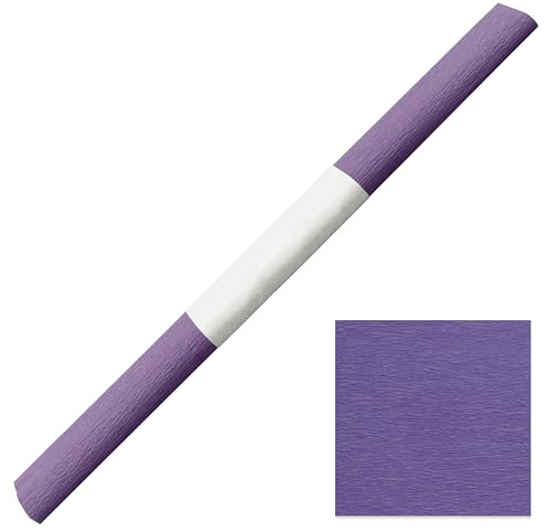 Krepppapier wasserfest & farbfest 50x250cm – dehnbar – Bastelkrepp für Blumen, Schultüten, Dekoration & Basteln – reißfestes Bastelpapier – Farbwahl (lila)