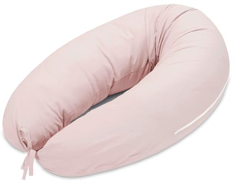 Totsy Baby Seitenschläferkissen 190 cm Komfortkissen - Schlafkissen mit Bezug Seitenschläfer Kissen Body Pillow Seitenschlafkissen mit Reißverschluss Schmutziges Rosa