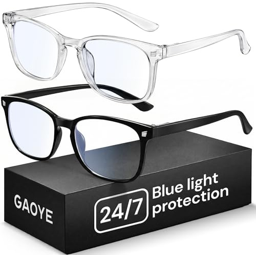 Gaoye Blue Light Glasses for Computer & Gaming - Anti UV Ray Lenses, Scratch-Resistant & Comfort Fit