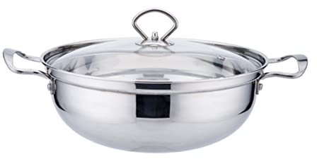TOPBATHY Stainless Steel Soup Pot Stock Pot for Healthy Cooking Glass Lid for Household Use