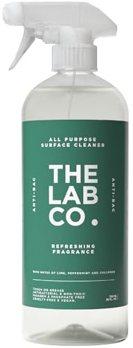 The Lab Co. Antibacterial All Purpose Cleaner 750ml | Multi Surface Cleaner Spray | Anti Bac Spray | Streak Free Vegan Cleaning Products | Refreshing Fragrance Lime Peppermint Cucumber