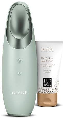 GESKE | Warm & Cool Eye-Energizer 6 in 1 inkl. De-Puffing Eye-Serum | SmartAppGuided All-In-One Augen-Device | Set mit passender Kosmetik-Zugabe | Beauty-Bundle