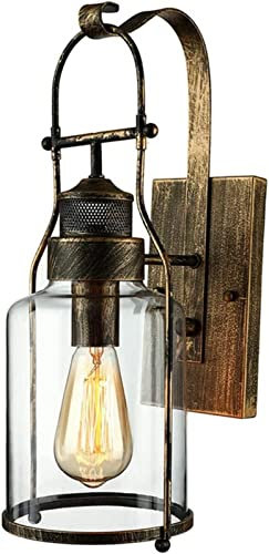 FYZLOIPU Lámpara de Pared de Estilo náutico Industrial de Estilo Vintage, lámpara de Pared de Metal Estilo Farol de 6 de Ancho, para Pared de salón, TV, con Pantalla de Botella, B