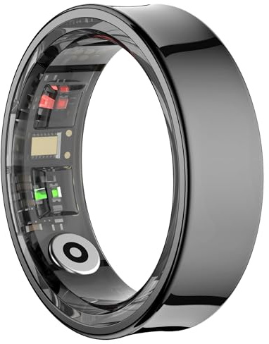 Smart Ring for Men Ladies Fitness Ring with Heart Rate Monitor Blood Oxygen Monitor Sleep Tracker Pedometer Calories Step Counter Waterproof Activity Tracker Compatible with iOS Android Phones