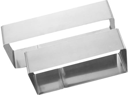 OKUMEYR Paquete de 2 Moldes Rectangulares de Acero Inoxidable para Cortar Mousse Y Tartas Pequeñas Tartas Pasteles de Queso Y Galletas
