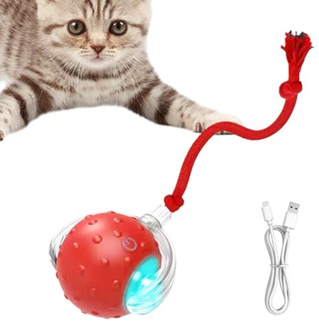 Jouet interactif pour chat, jouet roulant pour chat, Balle d'exercice lumineuse pour chat, Jouet interactif de boule de chat boule roulante mobile automatique pour les chiens de chats d'intérieur