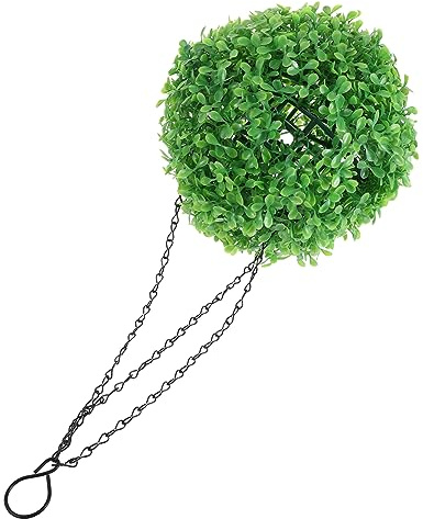 Yardenfun 20cm Faux Topiary Ball with Chain for Hanging Wall Decor