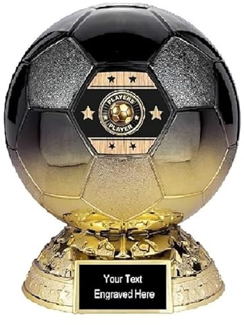 County Engraving Elite Heavyweight Black & Gold Football Trophy Award In 4 Sizes Engraved - Enter Your Own Custom Text