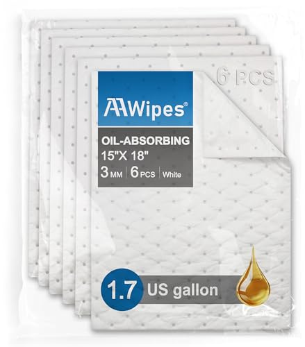 AAwipes OW1518-6S OW1518-6S - Tappetini assorbenti pre-gradati, 3 mm di spessore, più assorbenti, per garage, auto, camion, moto, colore bianco, confezione da 6, 38,1 x 45,7 cm