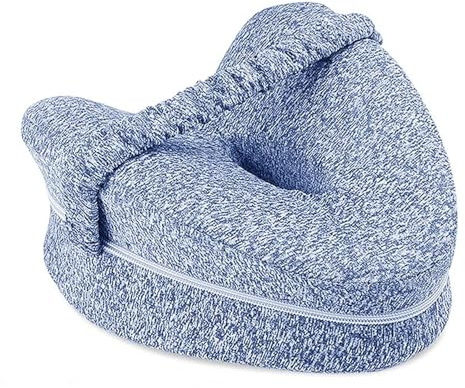 Jlnmmn Kniekissen Leg, Seitenschläferkissen Knie, Orthopädisches Kissen für Bein, Beinkissen aus Visco-Elastischem Memory-Schaum, Atmungsaktiver Waschbarer Bezug, 25 x 23 x 13 cm, Blau ﻿ (Blau)
