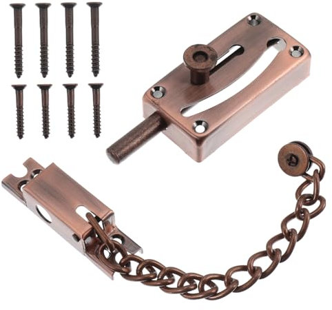 LIFKOME Verrou de Chaîne pour Porte Chaîne de Sécurité pour Armoire Loquet de Porte Verrou Antivol pour Hôtel