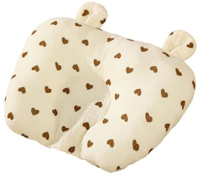 Baby Pillow for Newborn Flat Head Prevention - Breathable Children's Neck Support With Pillowcase for 0-12 Months, Stroller Seat and Toddler