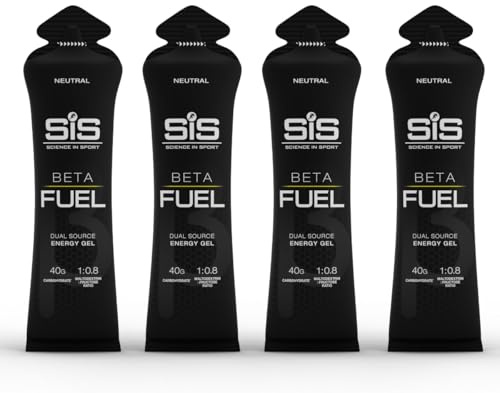 SIS Beta Fuel Energy Gels for Cycling Running Triathlon - Dual-Source Carbohydrate Blend - 40 g of Carbs - Gluten-Free - Informed Sport Certified - 4 Pack (4 Pack, Unflavoured)