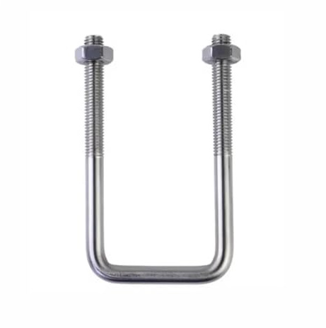 Abrazadera cuadrada de acero inoxidable M6M8M10, tornillo en forma de U, abrazadera cuadrada en forma de U en ángulo recto, abrazadera de tubería, perno de fijación para fontanería, residencial(M8-60x
