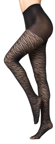 Goldenpoint Donna Collant Fantasia Zebrata con Cinturino Anatomico Taglia S Colore Nero