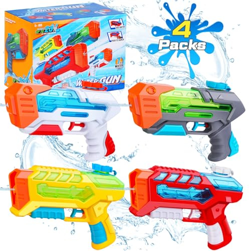 Quanquer Wasserpistole Kinder_Super Wasserspritzpistole Soaker Reichweite 7 Meter Wasserpistolen Erwachsene 200ml/7oz Water Gun für Sommer Party Strand Pool Spielzeug_Boxed
