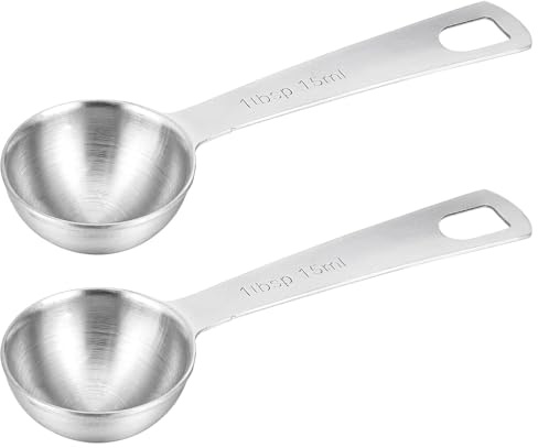 2 Pcs Tablespoon Measuring Spoon, 15 ml Measuring Spoons, Stainless Steel Tablespoon Measure, Short Handle Measuring Spoons Sets, for Baking, Seasoning, Coffee, Cooking, Bartending, Kitchen