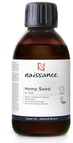 Naissance Hanföl (Nr. 206) - 225ml - Kaltgepresst Hanfsamenöl für Gesicht, Haut, Haare