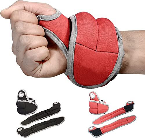 Hansson.Sports Viktmanschetter löpvikter för handleder – röd 2 x 1,5 kg