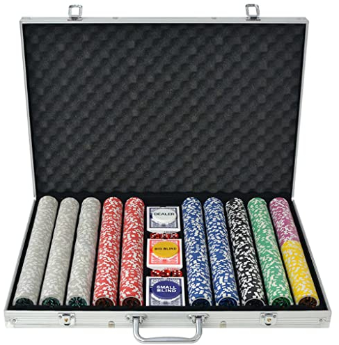 vidaXL Pokerkoffer 1000 Laser Pokerchips Aluminium Koffer Pokerset Poker Set