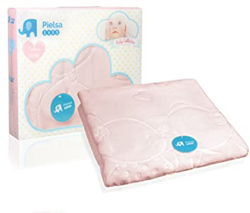 Pielsa 6656-63, Manta Bebe, Recién Nacido, Invierno, Meses, Gofrado, Manta de Cuna, Color Rosa, Tamaño 80 x 110