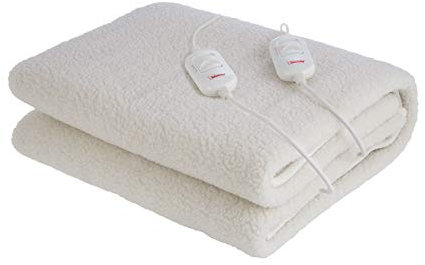 bimar SCL12A Scaldaletto Matrimoniale Termico Pisolo, 2 Piazze 160x140cm, Coperta elettrica in Tessuto Lana Sintetica. Riscaldamento Rapido 3 Livelli di Temperatura, Protezione da Surriscaldamento