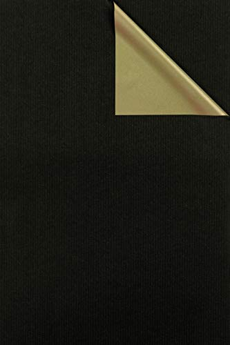 Geschenkpapier Schwarz Gold beidseitig bedruckt, Secare Rolle, Geschenkverpackung Größe 50cm x 250m