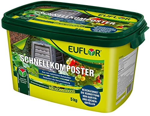 Euflor Schnellkomposter 5 kg•Beschleunigt die Verrottung organischer Abfälle auf Natürliche Art•Magnesiumkalk und wertvollen organischen Bestandteilen • schnelle Umwandlung zu fruchtbaren Humus