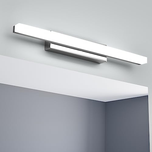 Yafido Applique da Bagno LED 40CM Lampada Specchio Bagno Interno Moderno Bagno Luce per Trucco 9W Bianca Fredda 6000K 800LM Non-dimmerabile