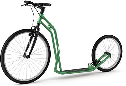 Yedoo Five Tretroller - bis 130 kg, Kickscooter mit Luftreifen 26/20 - Roller Scooter für Erwachsene, Dogscooter (Green)