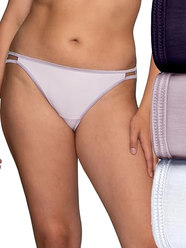 Vanity Fair Illumination String Bikini Panty 18108, Sangria/Earthy Grey/White, 7