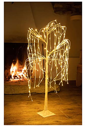 Holyart Arbre Lumineux Saule pleureur 120 cm 240 LED Blanc Chaud extérieur