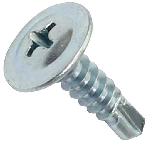 AERZETIX - C44675 - Juego de 100 Tornillos para chapa autoperforante Ø4.2x16mm con cabeza ancha abombada - con huella PH/cruciforme - en acero galvanizado - fijación chapa canalones - color plata