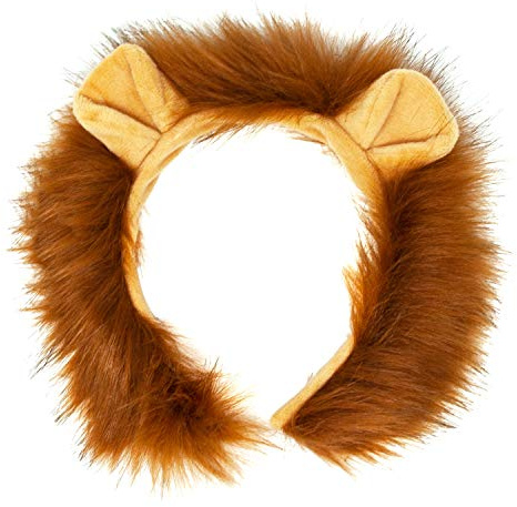 Oblique Unique Löwen Haarreifen mit Mähne & Ohren – Flauschiges Löwenkostüm Accessoire für Kinder & Erwachsene – Löwe Haarreif für Fasching Karneval Halloween & Motto-Party – Löwenmähne Braun
