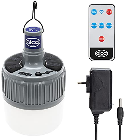alca® Camping-Lampe LED solar Fernbedienung Spritzwassergeschützt inkl. Ladekabel